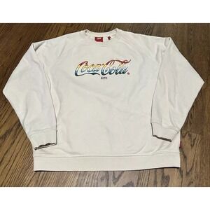 2020‎ Kith x Coca-Cola Striped Crewneck Ivory Multi-Color Size Large